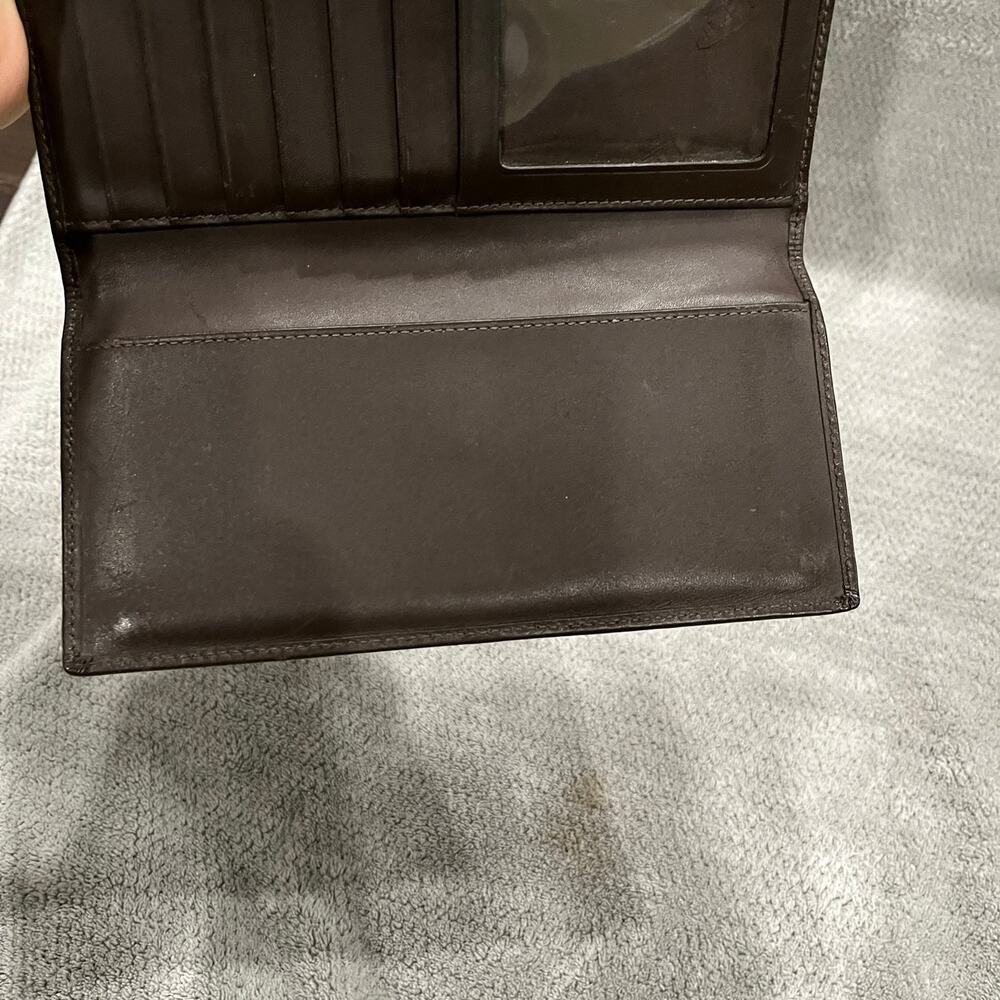 Vintage Coach Signature Trifold Stripe Wallet Check Fold Zippered Side Pocket - Picture 4 of 8